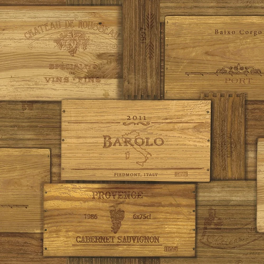 Wallpaper Border Wooden Wine Crates